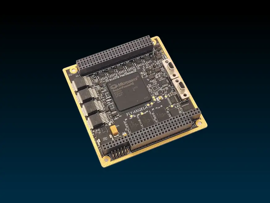 FlyAngela onboard computer, top view of the assembled board.