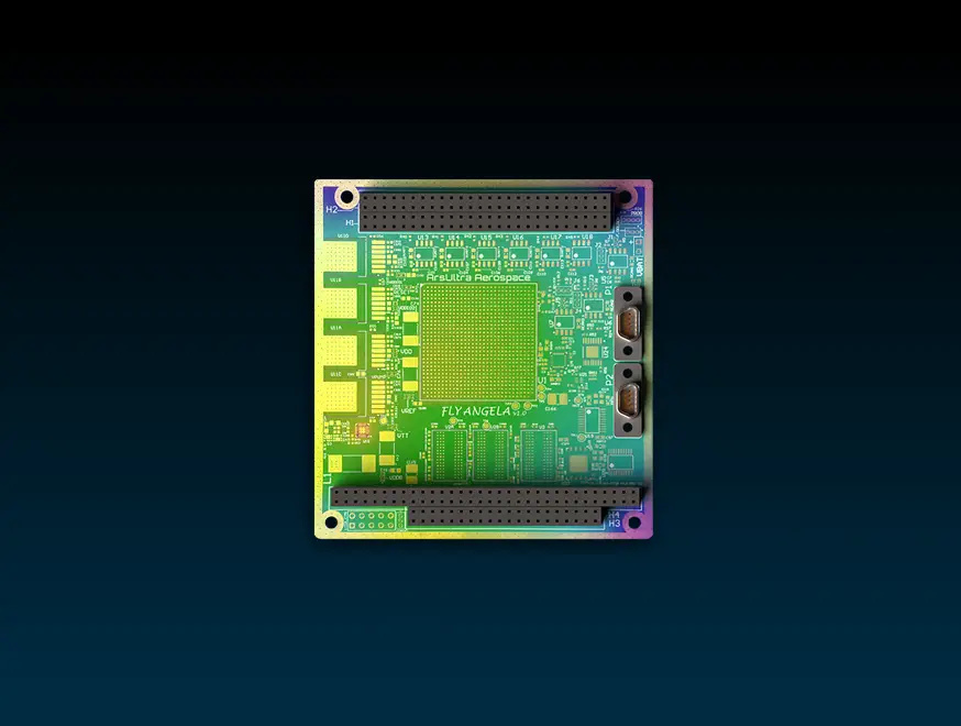 FlyAngela board with interface connectors along one edge.